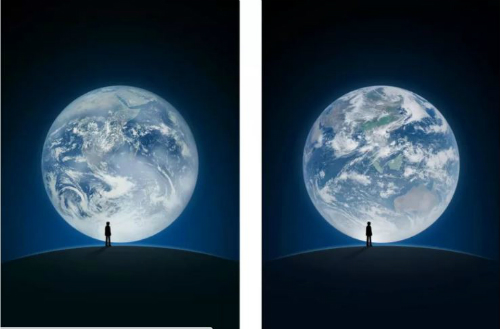 Ảnh bên trái được chụp bởi NASA trong khi ảnh bên phải chụp bởi vệ tinh Trung Quốc.