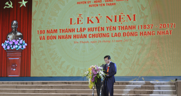 ng Phan Văn Tuyên ôn lại quá trình hình thành và phát triển của huyện Yên Thành