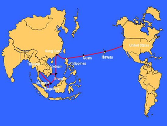Internet từ Việt Nam đi quốc tế, cáp quang biển AAG