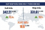 Việt Nam xuất siêu khoảng hơn 10 tỷ USD trong 11 tháng của năm 2022