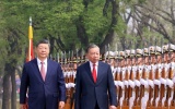 Lễ đón trọng thể Tổng Bí thư, Chủ tịch nước Tô Lâm thăm Trung Quốc