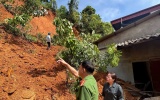 Thái Nguyên: Đất đá sạt lở xuyên tường nhà dân, 4 hộ phải di dời