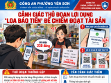 Công an tỉnh Ninh Bình cảnh báo thủ đoạn lừa đảo qua loa báo chuyển tiền