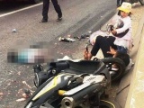 Thai phụ và con gái chết thảm dưới bánh xe container