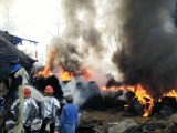 Quảng Ngãi: Cháy dữ dội tại làng tái chế lốp xe Nghĩa Hòa