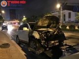 Hà Nội: Va chạm trên làn BRT, ôtô và xe máy cùng bốc cháy