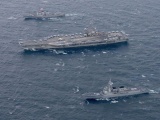 Ba tàu sân bay của Mỹ tập trận sát bán đảo Triều Tiên