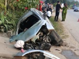 Tuyên Quang: Tránh xe máy đi ngược chiều, xế hộp lao xuống cống, 4 người bị thương