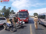 Bình Thuận: CSGT bắn chỉ thiên khống chế nhà xe vi phạm