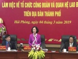 Trưởng ban Dân vận Trung ương Trương Thị Mai làm việc tại Hải Phòng 