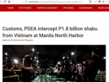 Philippines triệt phá đường dây ma túy khủng được chuyển từ Việt Nam