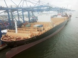 Cảng container Quốc tế Hải Phòng (HICT) đón chuyến tàu trên tuyến xuyên Thái Bình Dương