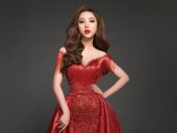 Mỹ Huyền công bố đầm dạ hội trước chung kết Miss International Globe 