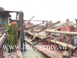  Hưng Yên: Bắt giữ 2 tàu khai thác cát trái phép trên sông Hồng