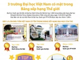 3 trường đại học Việt Nam có mặt trong Bảng xếp hạng Thế giới