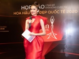 Á hậu Thùy Dung lộng lẫy đi làm MC họp báo Hoa hậu sắc đẹp quốc tế 2020