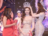Huỳnh Vy xúc động trao vương miện cho tân Hoa hậu Du lịch Thế giới 2019
