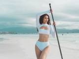 Hoa hậu Phương Khánh thả dáng tại biển Boracay nhưng múi bụng mới là điều chú ý
