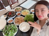 Kim Duyên, Vũ Hương Giang chăm nấu ăn, tập thể dục mùa Covid-19