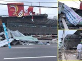 Bình Phước: Xe container tông sập 4 nhà dân