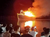 2 tàu cá tại Bà Rịa - Vũng Tàu cháy rụi trong đêm