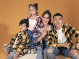 Hai con Khánh Thi - Phan Hiển mặc áo của bố mẹ trong bộ ảnh mới