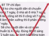 Hà Nội bác thông tin 'không cho người dân di chuyển trong 7 ngày'