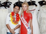 Hoa hậu quốc tế rực rỡ trong tà áo dài Việt của Ngô Nhật Huy