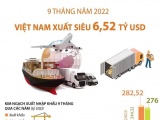 Việt Nam xuất siêu 6,52 tỷ USD trong 9 tháng qua