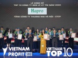 Hapro được vinh danh Top 10 công ty bán lẻ uy tín lần thứ 5 liên tiếp 