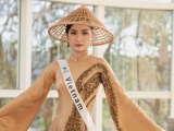 Hoa hậu Thanh Hà diện Áo dài của NTK Việt Hùng dự thi tài năng tại Miss Eco International 2023