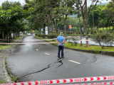 Đường Hồ Chí Minh qua Đắk Nông sụt lún, xuất hiện vết nứt kéo dài