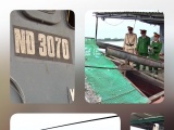 Nam Định: Bắt quả tang 2 tàu khai thác cát trái phép giữa đêm trên sông Ninh Cơ