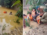 Thanh Hóa: Cứu sống 6 người trong 1 gia đình gặp cơn lũ dữ