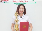 Cô gái 9X Đinh Thị Hiền đoạt giải Bàn tay bạc - Phun thêu thẩm mỹ của cuộc thi “Ngôi sao Thương hiệu Thẩm mỹ Việt Nam”