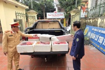 Ninh Bình: Trạm CSGT Tam Điệp bắt giữ ô tô chở nội tạng lợn trôi nổi không rõ nguồn gốc