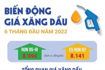 Biến động giá xăng dầu 6 tháng đầu năm 2022