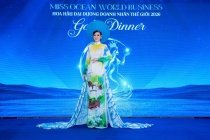 Đấu giá áo dài 500 triệu đồng tại Hoa hậu Đại dương Doanh nhân Thế giới 2026