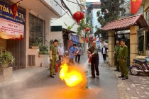 Thực tập phương án chữa cháy và cứu nạn, cứu hộ tại phường Tây Hồ 