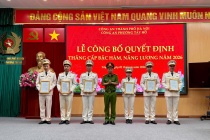 Công an phường Tây Hồ tổ chức lễ công bố quyết định thăng cấp bậc hàm, nâng lương năm 2026 