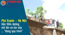 Phú Xuyên – Hà Nội: Đường nứt lớn và lún sâu như hố 'tử thần'