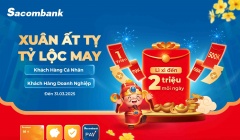 Đón Xuân 2025, Sacombank trao ‘tỷ lộc may’ tri ân khách hàng