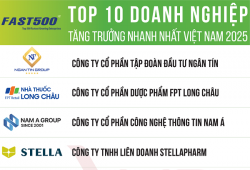 Top 10 doanh nghiệp tăng trưởng nhanh nhất Việt Nam năm 2025