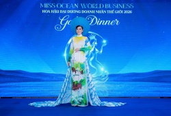 Đấu giá áo dài 500 triệu đồng tại Hoa hậu Đại dương Doanh nhân Thế giới 2026