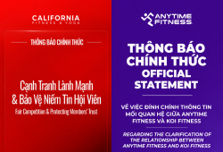 California Fitness & Yoga và Anytime Fitness Việt Nam lên tiếng về thông tin gây nhầm lẫn