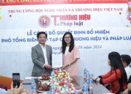 Trao quyết định bổ nhiệm Phó Tổng Biên tập Tạp chí ĐT Thương hiệu và Pháp luật
