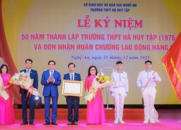 Nghệ An: Trường THPT Hà Huy Tập kỷ niệm 50 năm thành lập, đón nhận Huân chương Lao động hạng Nhất