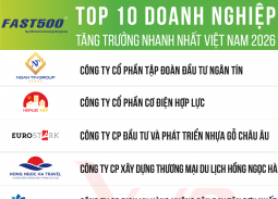 Vietnam Report công bố top 10 doanh nghiệp tăng trưởng nhanh nhất Việt Nam năm 2026