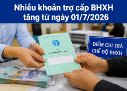 Những khoản trợ cấp BHXH tăng từ ngày 1/7/2026