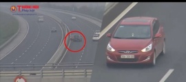 Xe ô tô cố tình đi ngược chiều trên cao tốc Hà Nội - Hải Phòng